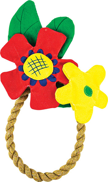 Play On Spring/Summer Dog Toy Rope Ring With Flowers