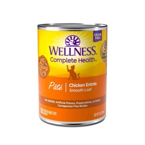 Wellness Complete Health Grain Free Canned Cat Food, Chicken Pate, 12.5 Ounces