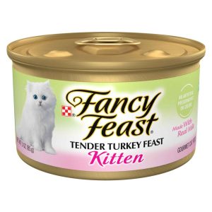 Purina Fancy Feast Pate Wet Kitten Food, Tender Turkey Feast - 3 Ounce Can