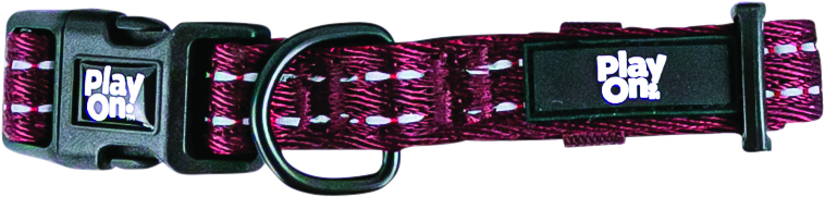 Play On Adventure Reflective Dog Collar, Wine