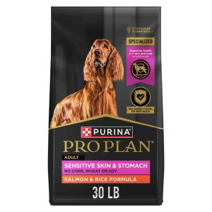 Purina Pro Plan Sensitive Skin and Stomach Dry Dog Food, Adult Salmon & Rice Formula, Digestive Heal