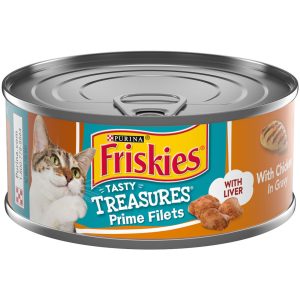 Purina Friskies Wet Cat Food Tasty Treasures With Chicken in Gravy (With Liver) - 5.5 Ounce Can