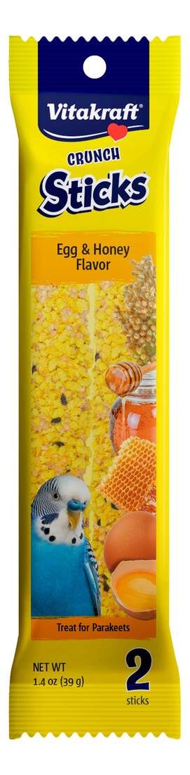 Vitakraft Triple Baked Fruit Sticks Egg & Honey Parakeet Bird Treat, 2 Count
