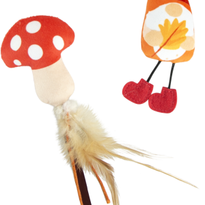 Play On Plush Mushroom and Gnome Cat Toys, 2 Count