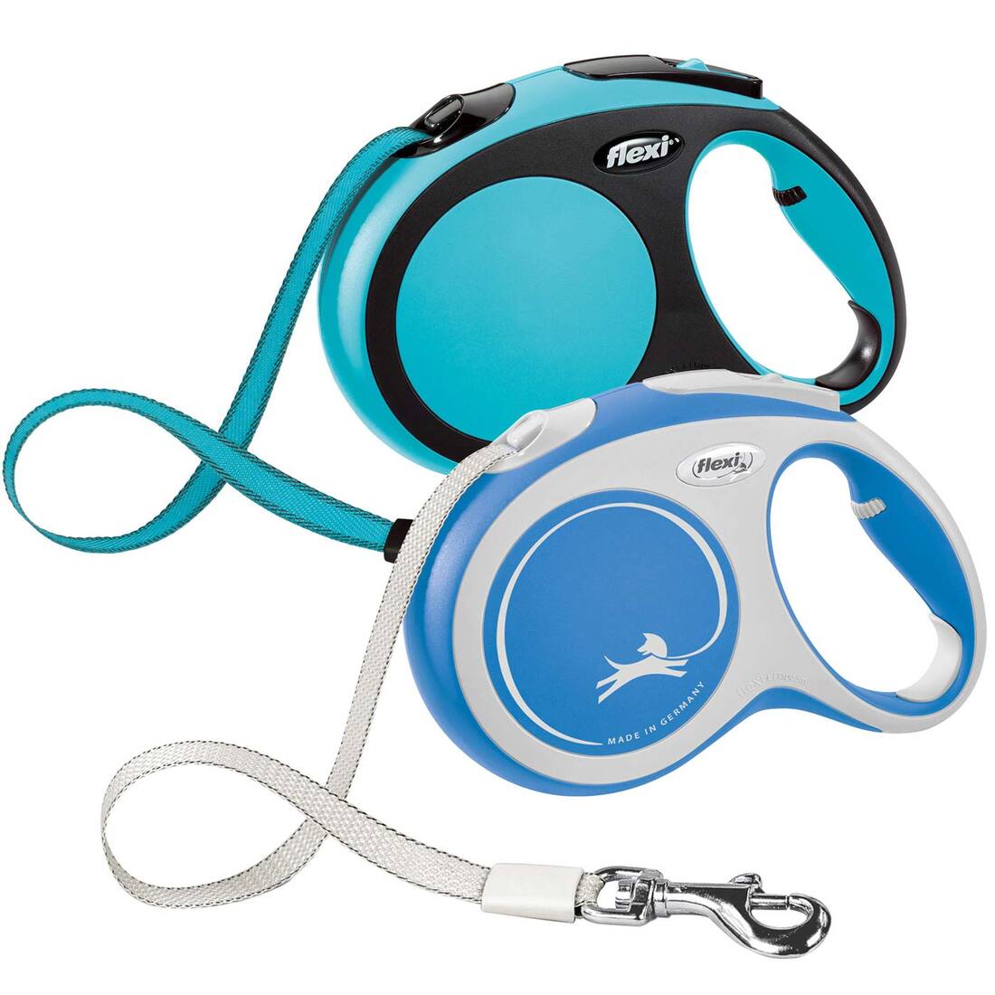 Flexi New Comfort Retractable Leash, Large, Tape, 16 Feet, Blue, Dark Blue