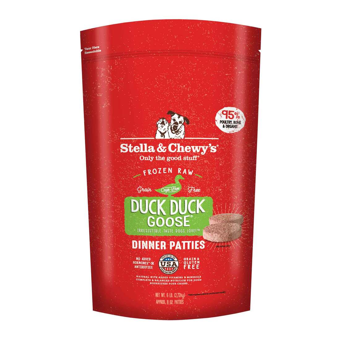 Stella & Chewy's Dog Frozen Raw, Duck Duck Goose Dinner Patties, 6 Pounds - Not Available for Delive