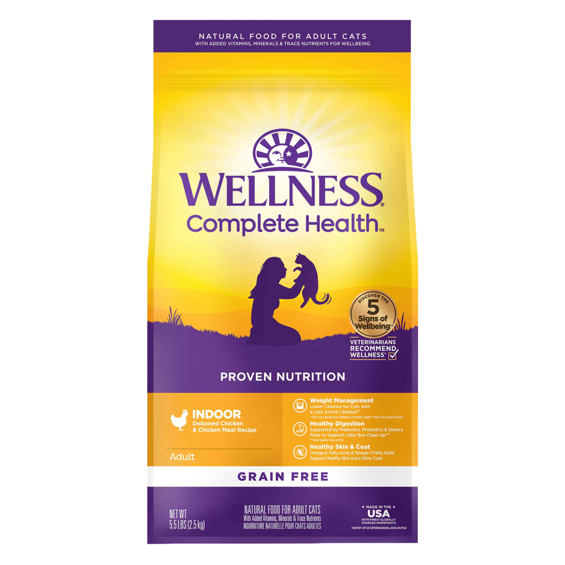 Wellness Complete Health Grain-Free Indoor Deboned Chicken Recipe Dry Cat Food - Image 2