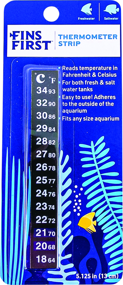 Fins First Aquatic Aquarium Thermometer Strip