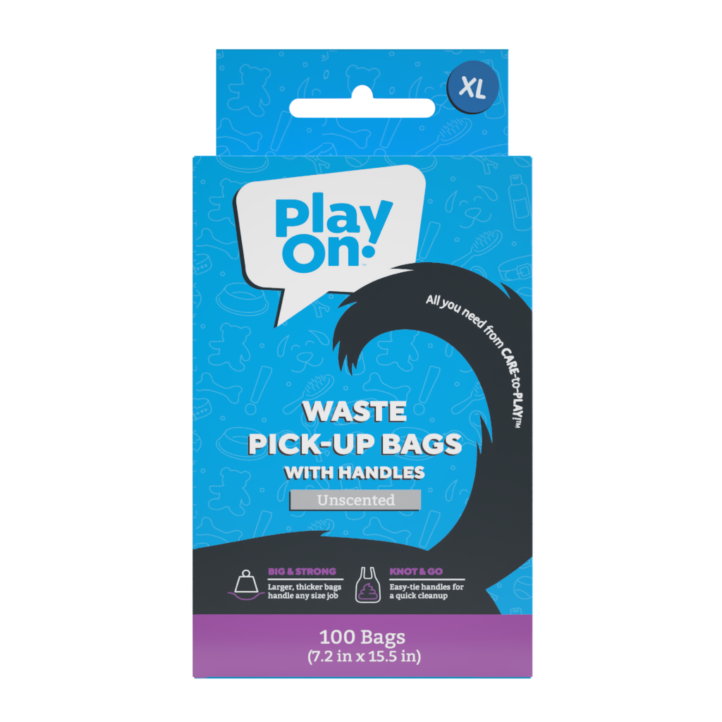 Play On Extra Tough Waste Bags With Handles, Unscented, Extra Large, Black, 100 Bags