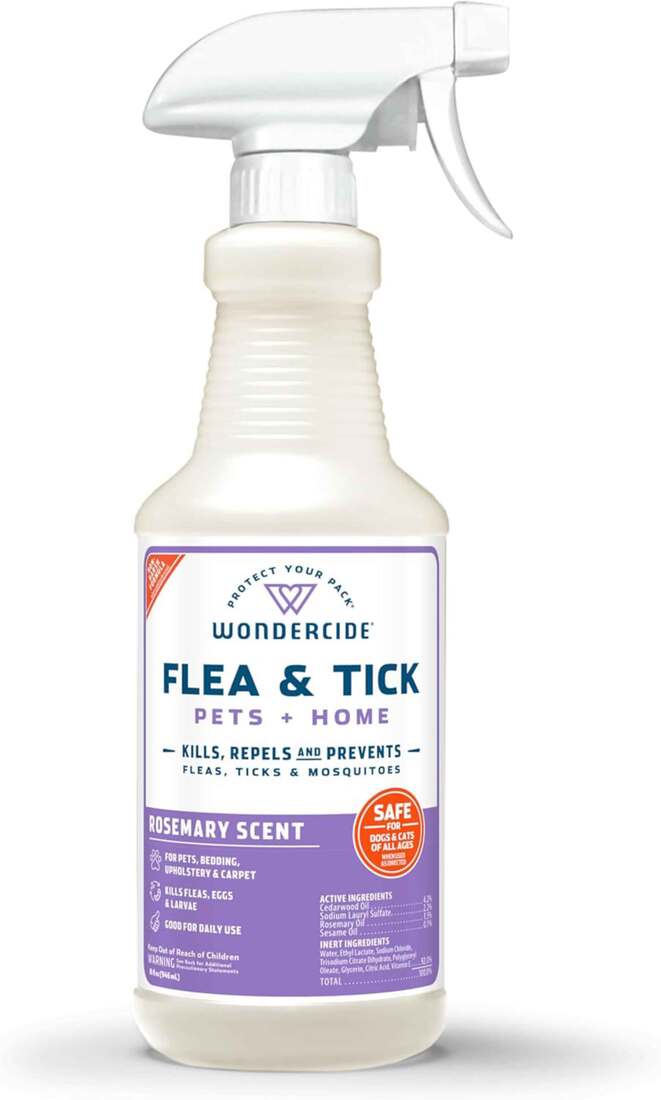 Wondercide Flea, Tick, and Mosquito Control Pet/Home Spray, Rosemary, 16 Ounces