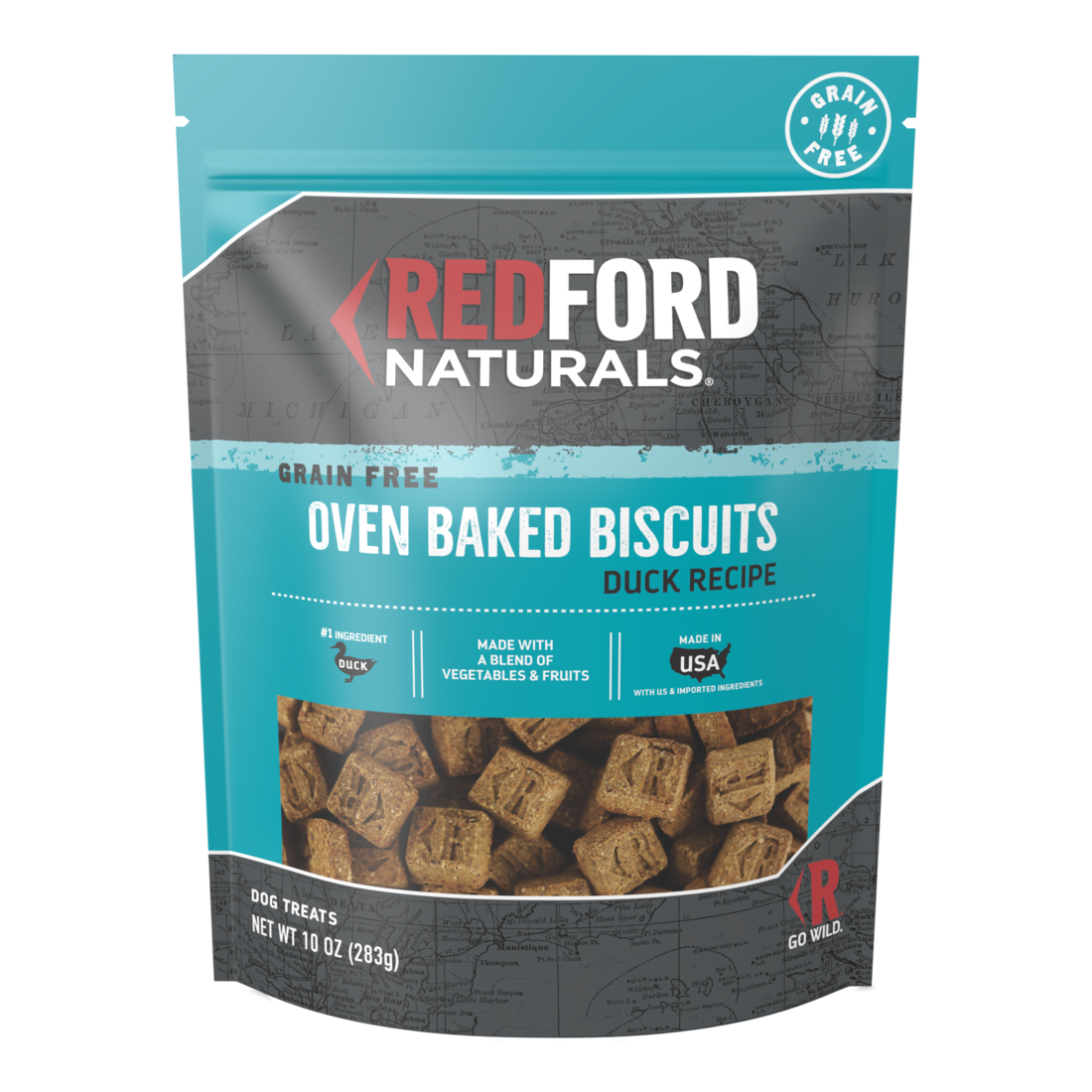 Redford Naturals Grain Free Duck Recipe Biscuits Dog Treat, 10 Ounces