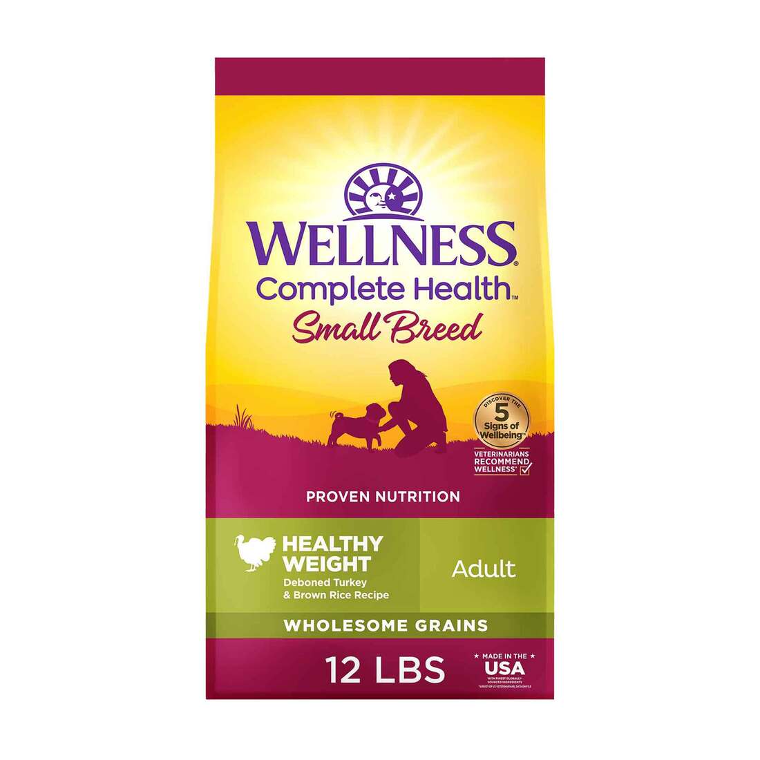 Wellness Complete Health Natural Dry Small Breed Healthy Weight Dog Food, Turkey & Rice - Image 2