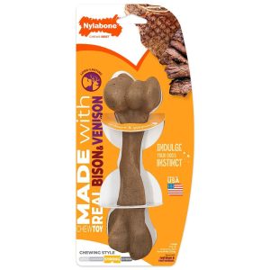 Nylabone Real Bison and Venison Strong Femur Bone Dog Chew