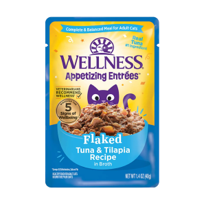 Wellness? Appetizing Entr??es? Flaked Tuna & Tilapia Recipe in Broth Natural Wet Cat Food, 1.4 Ounce