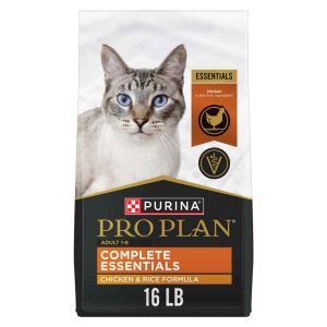 Purina Pro Plan Complete Essentials Adult Chicken and Rice Formula High-Protein Dry Cat Food - 16 Po