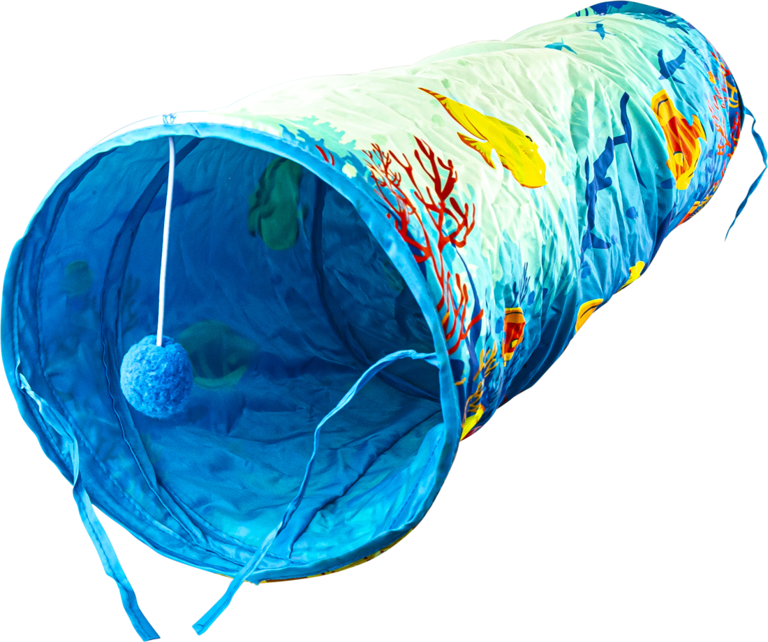 Play On Cat Toy Aquatic Print Tunnel