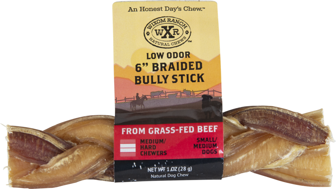 Wixom Ranch Natural Chews Low Odor Braided Bully Stick