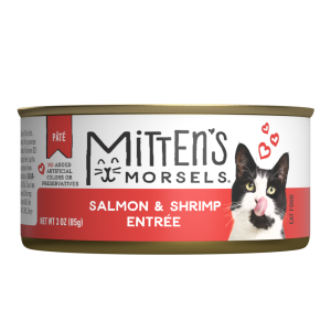 Mitten's Morsels Pat?? Salmon & Shrimp Entr??e Wet Cat Food, 3 Ounces