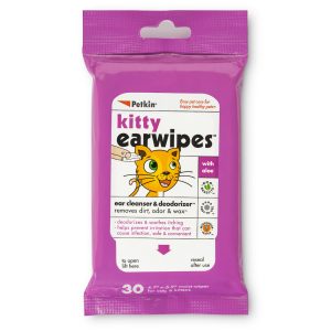 Petkin Kitty Ear Wipes, 30 Count