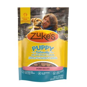 Zuke's Puppy Naturals Puppy Training Dog Treats, Pork, 5 Ounce Resealable Pouch
