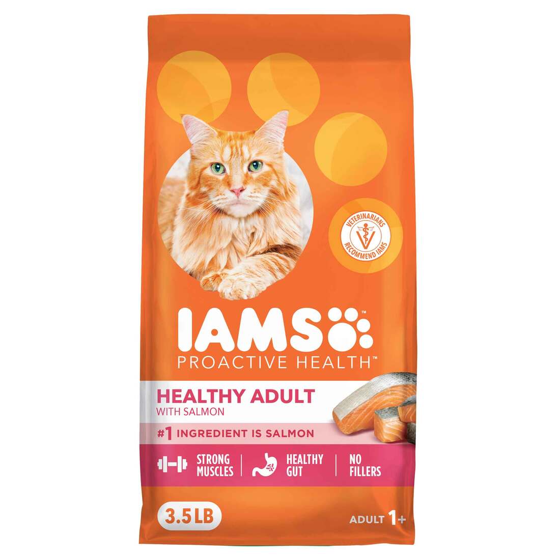 IAMS PROACTIVE HEALTH Adult Healthy Dry Cat Food with Salmon, 3.5 Pounds