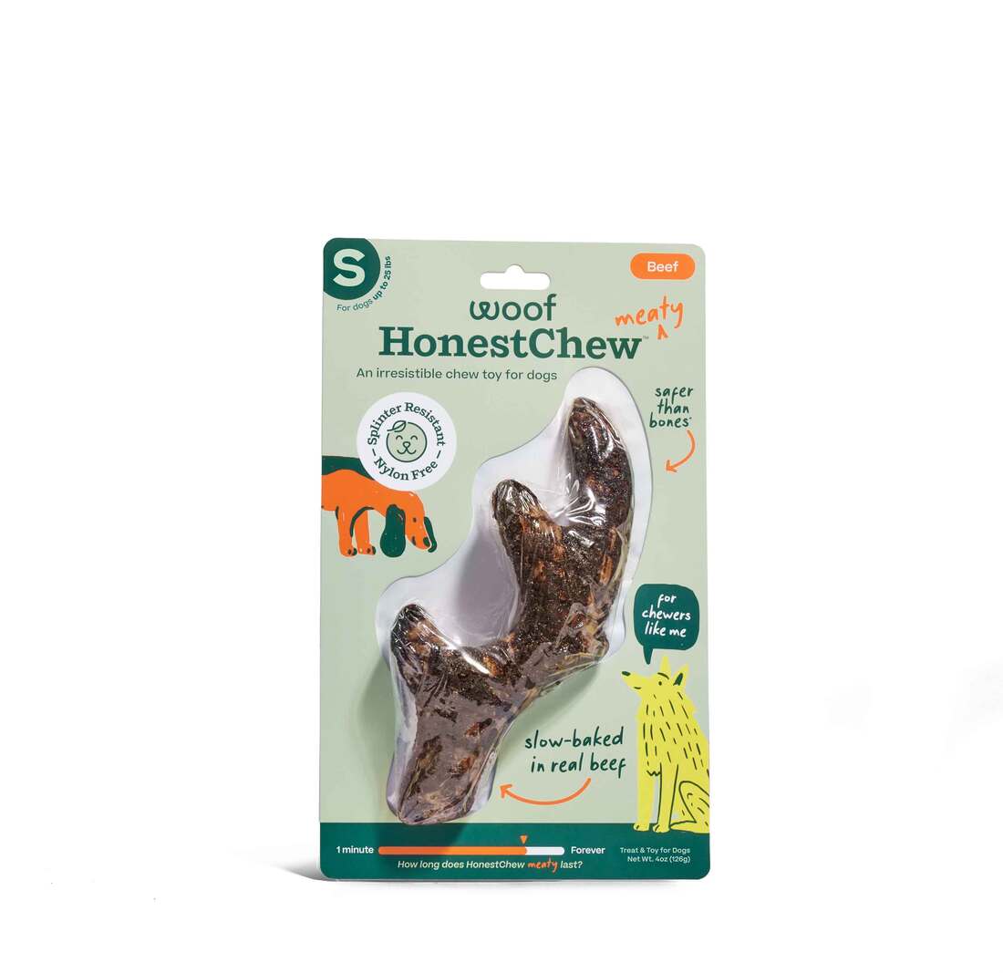 Woof HonestChew Meaty Beef Antler Dog Toy - Image 3