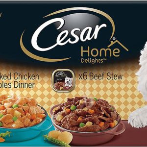 Cesar Home Delights Variety Pack Chicken & Vegetables And Beef Stew Dog Food (12 Count)