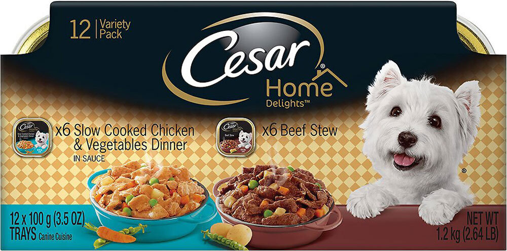 Cesar Home Delights Variety Pack Chicken & Vegetables And Beef Stew Dog Food (12 Count)