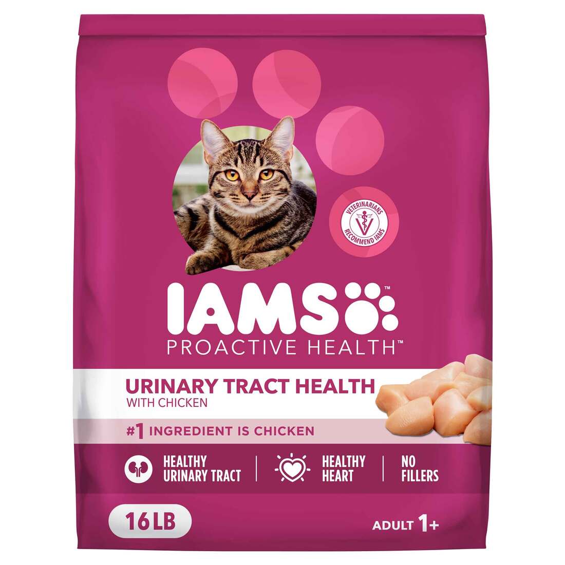 IAMS PROACTIVE HEALTH Adult Urinary Tract Healthy Dry Cat Food with Chicken, 16 Pounds