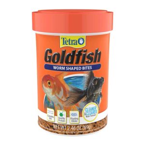 Tetra Goldfish Worm Shaped Bites Fish Food, 2.46 Ounces