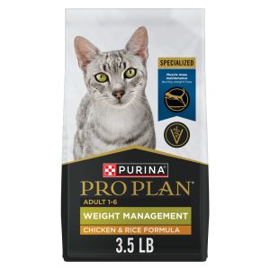 Purina Pro Plan Weight Control Dry Cat Food, Chicken and Rice Formula - 3.5 Pound Bag
