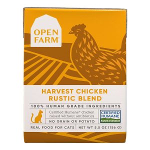 Open Farm Rustic Blend Wet Cat Food, Grain Free Harvest Chicken 5.5 Ounces