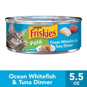 Purina Friskies Wet Cat Food Pate Ocean Whitefish and Tuna Dinner - 5.5 Ounce Can