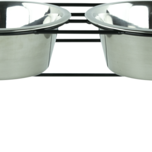 Play On Stainless Steel Double Diner Dog Bowl