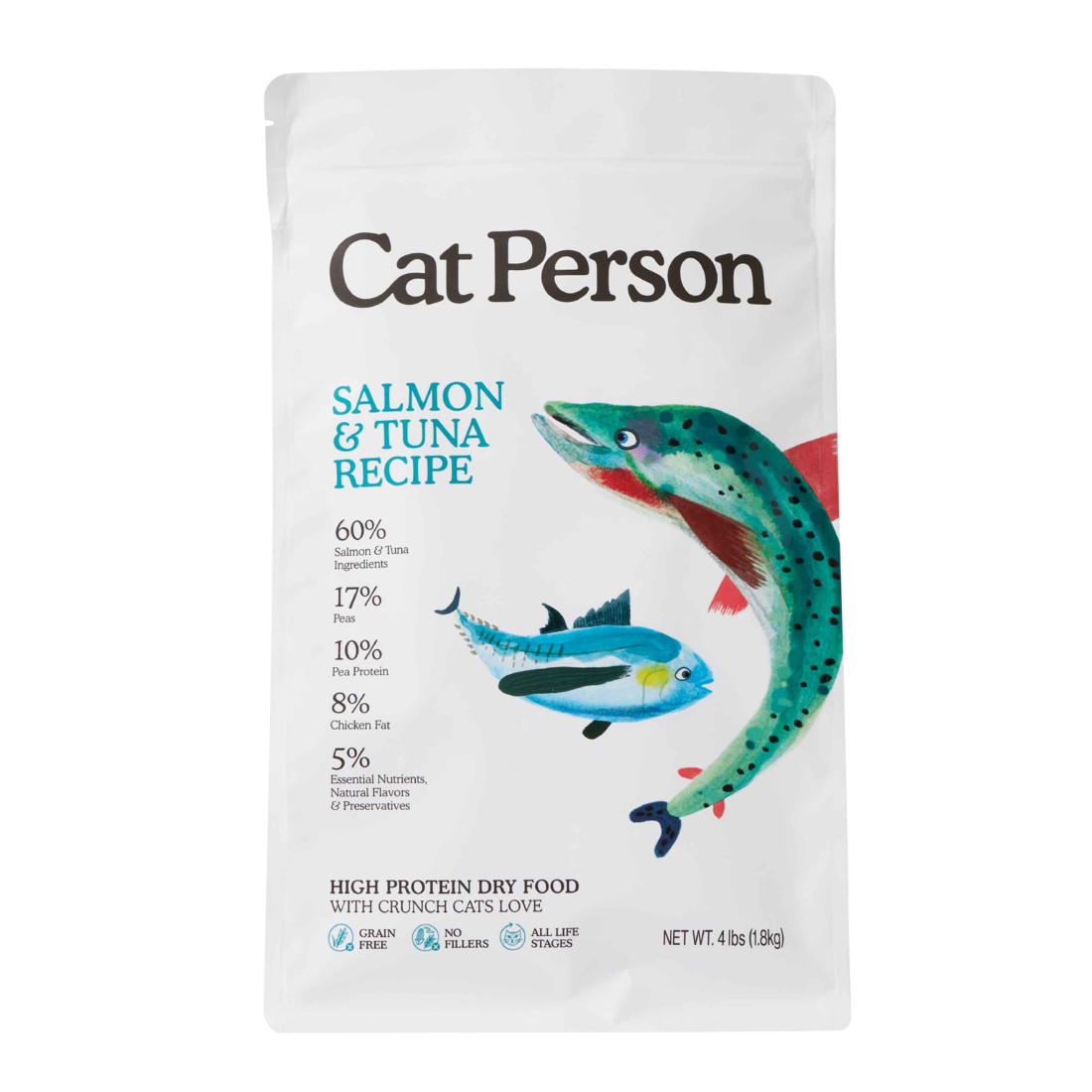 Cat Person Dry Cat Food, Salmon and Tuna, 4 Pounds