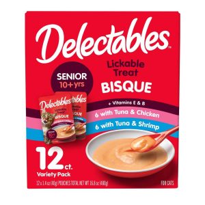 Hartz Delectable Cat Treat Bisque- Senior 10+ 12pk Variety, 16.8 Ounces, 12 Pack