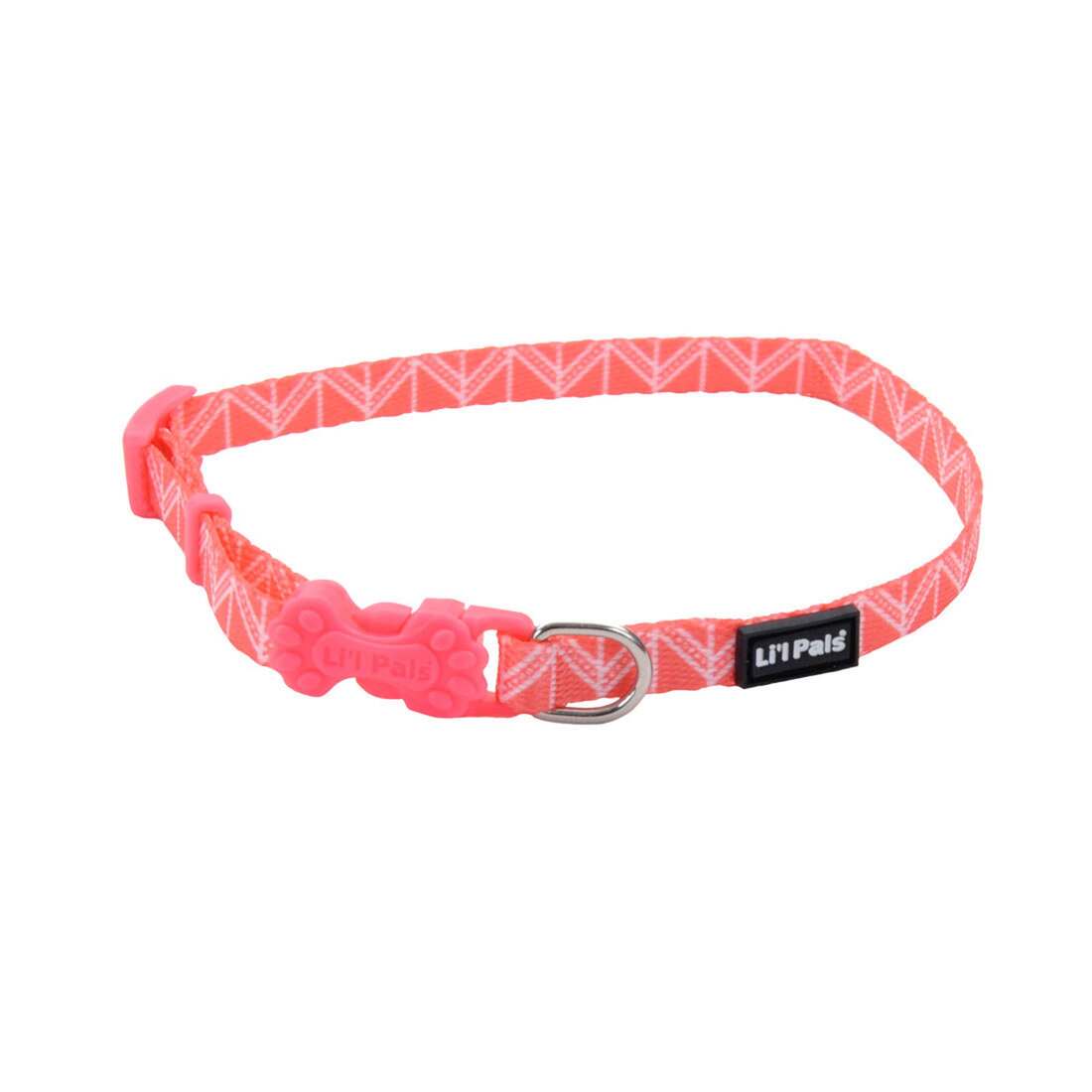 Coastal Pet Products Li'l Pals® Adjustable Patterned Dog Collar, Pink Tribal Chevron