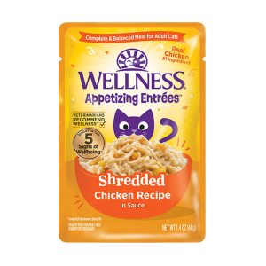 Wellness? Appetizing Entr??es? Shredded Chicken Recipe in Sauce Natural Wet Cat Food, 1.4 Ounce Pouch