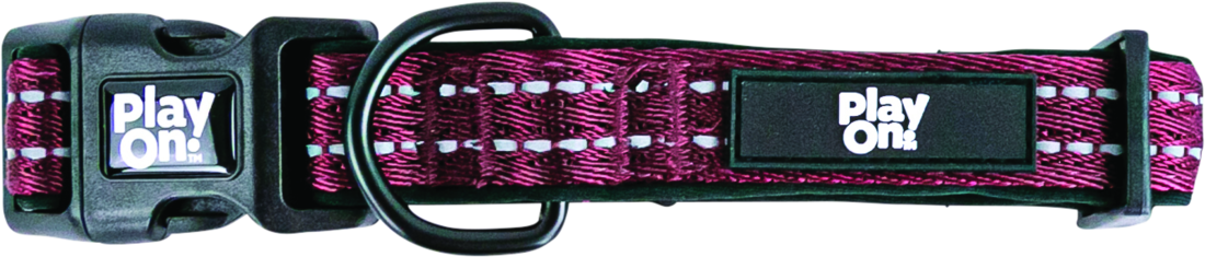 Play On Adventure Reflective Dog Collar, Wine - Image 5