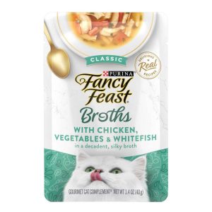 Purina Fancy Feast Lickable Wet Cat Food Broth Topper Classic, Chicken, Vegetables and Whitefish - 1