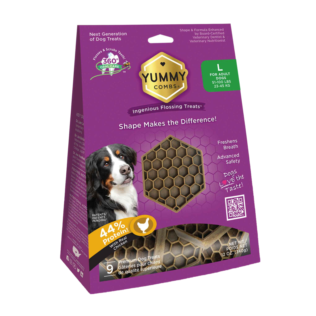 Yummy Combs Ingenious Flossing Treats, Chicken, Large