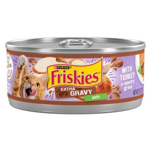 Purina Friskies Pate Wet Cat Food, Turkey With Extra Gravy - 5.5 Ounce Can