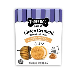 Three Dog Bakery Lick'n Crunch!® Golden and Peanut Butter Flavor Dog Treat, 13 Ounces