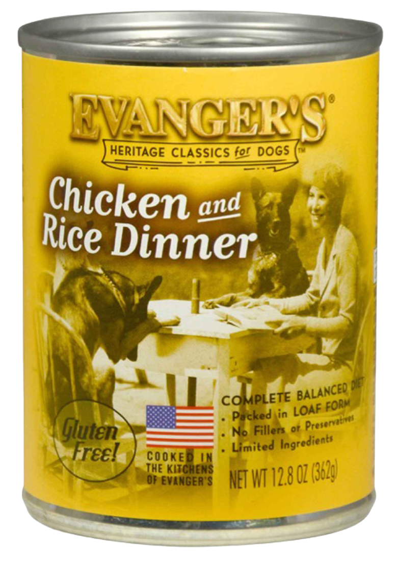 Evangers Heritage Classic Chicken and Rice Wet Dog Food, 12.5 Ounces