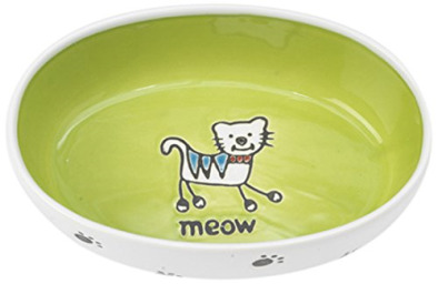 Pet Rageous Designs Silly Kitty Oval Pet Bowl