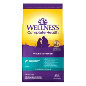 Wellness Complete Health Wholesome Grains Whitefish & Sweet Potato Recipe Natural Dry Dog Food, 26-P