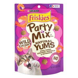 Purina Friskies Party Mix Cat Treats, Natural Yums, Wild Shrimp, 6 Ounce Pouch