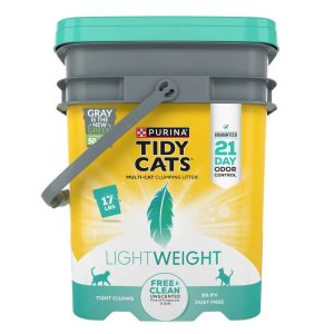 Purina Tidy Cats LightWeight Free and Clean Unscented, Multi-Cat Clumping 99.9 % Dust Free Cat Litte