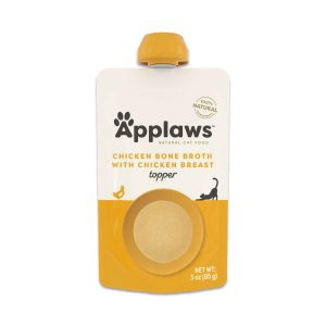 Applaws Natural  Wet Cat Food Pouch, Chicken Bone Broth, 3 Ounces
