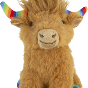 Play On Rainbow Highland Cow Dog Toy